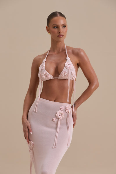 PEONY KNIT BRA TOP | BABY PINK