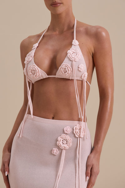 PEONY KNIT BRA TOP | BABY PINK