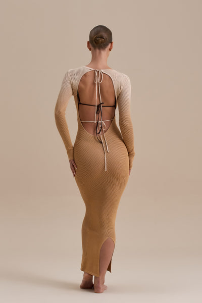 FC SOLSTICE CROCHET MAXI DRESS | SAND OMBRE