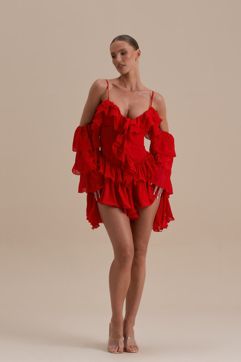 KENDAL PLAYSUIT | RED