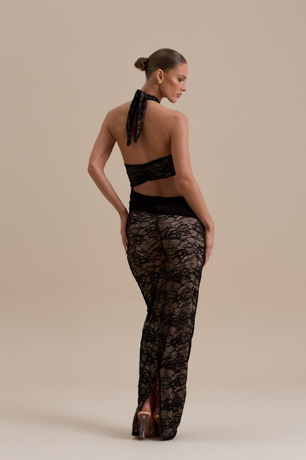 FC MADISON MAXI DRESS | BLACK LACE
