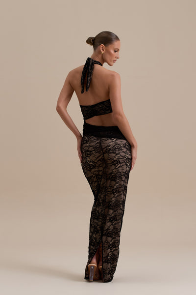FC MADISON MAXI DRESS | BLACK LACE