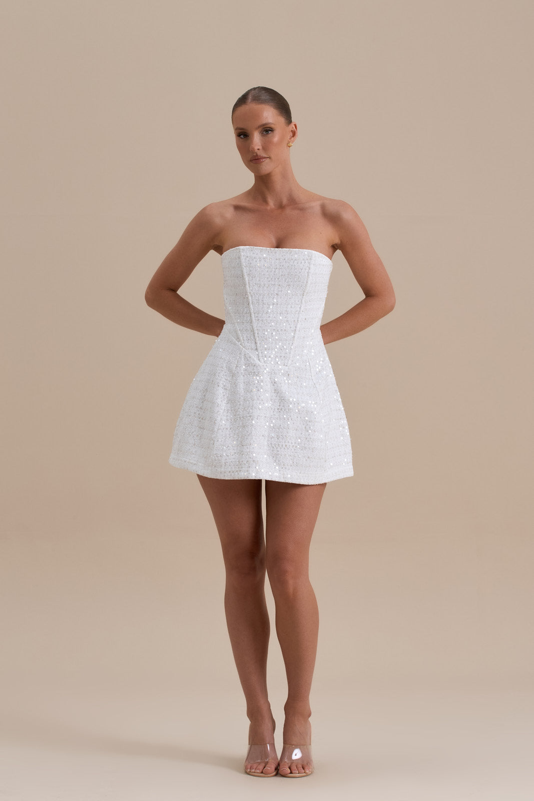MAYA MINI DRESS | WHITE GLOSS