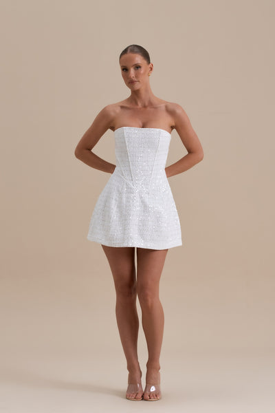 MAYA MINI DRESS | WHITE GLOSS