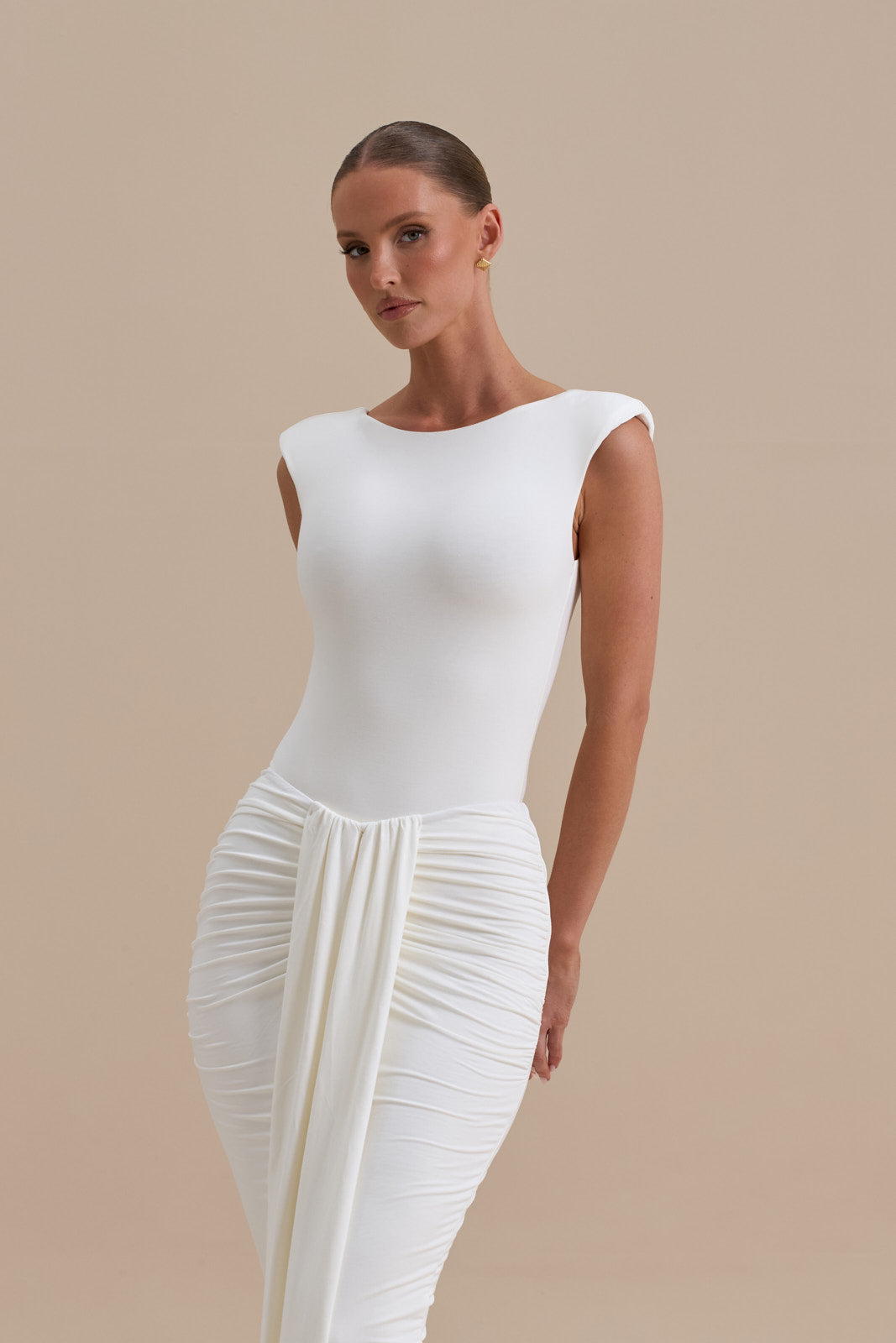 NARA SLEEVELESS BODYSUIT | WHITE