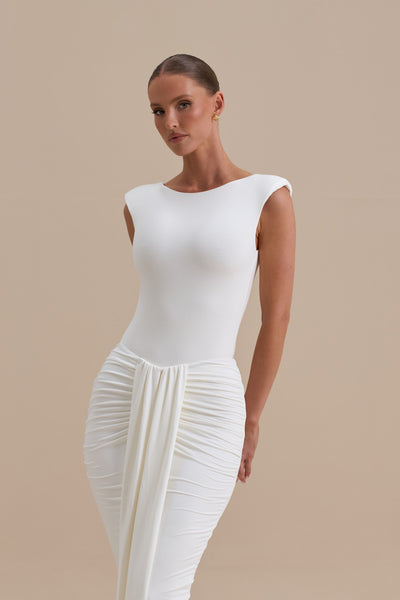 NARA SLEEVELESS BODYSUIT | WHITE