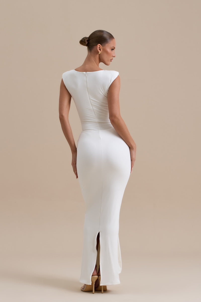 NARA DRAPE MAXI SKIRT | WHITE