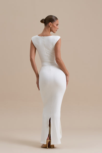 NARA DRAPE MAXI SKIRT | WHITE