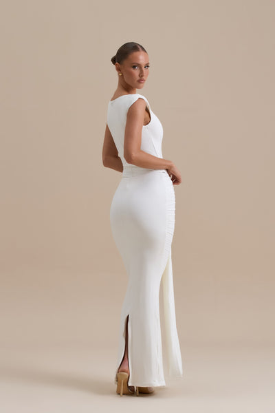 NARA DRAPE MAXI SKIRT | WHITE