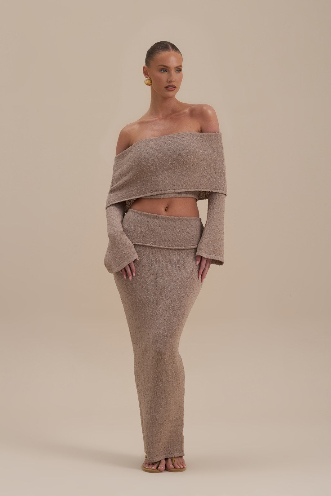 YASMIN BOUCLE KNIT CO-ORD | LATTE