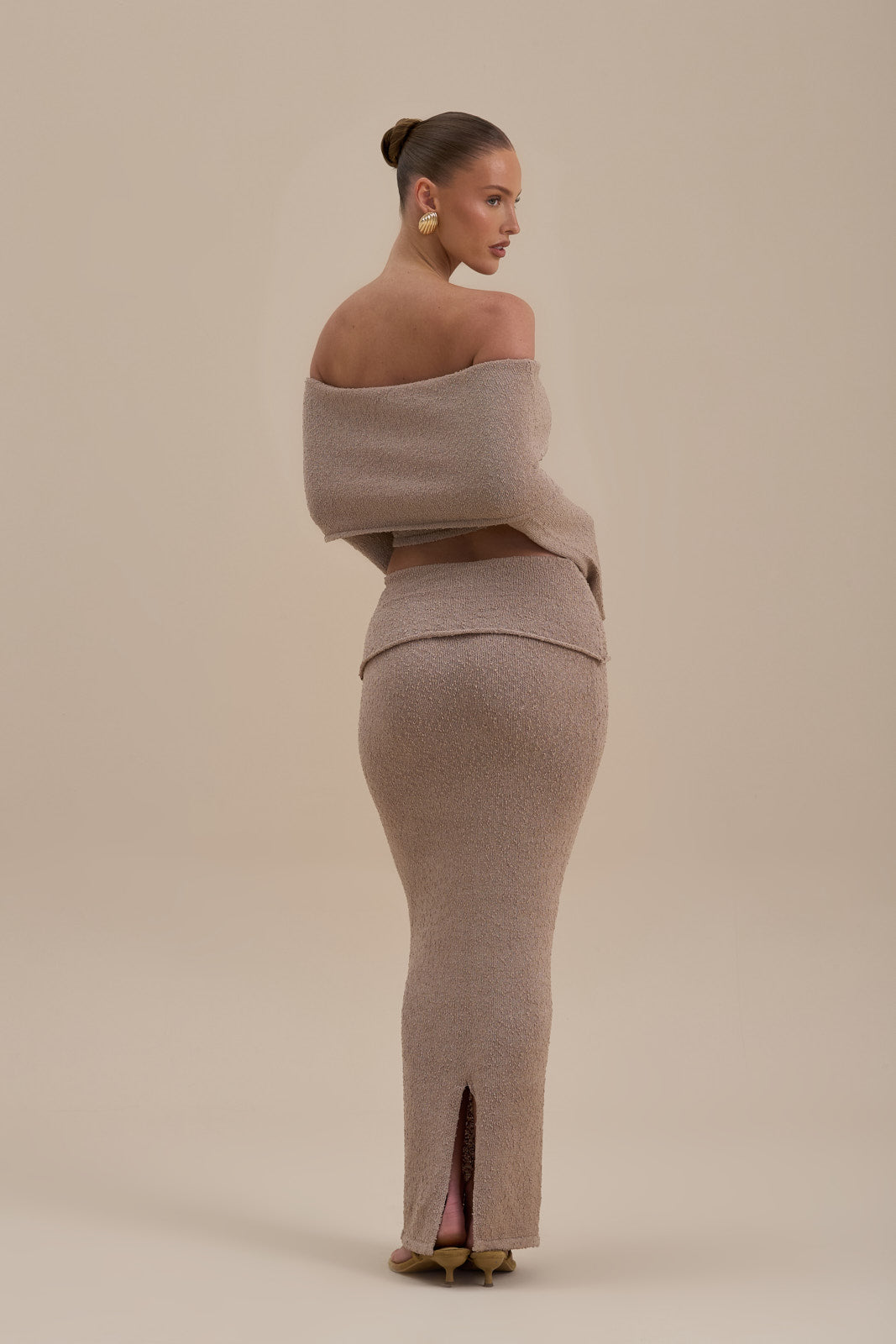 YASMIN BOUCLE KNIT CO-ORD | LATTE