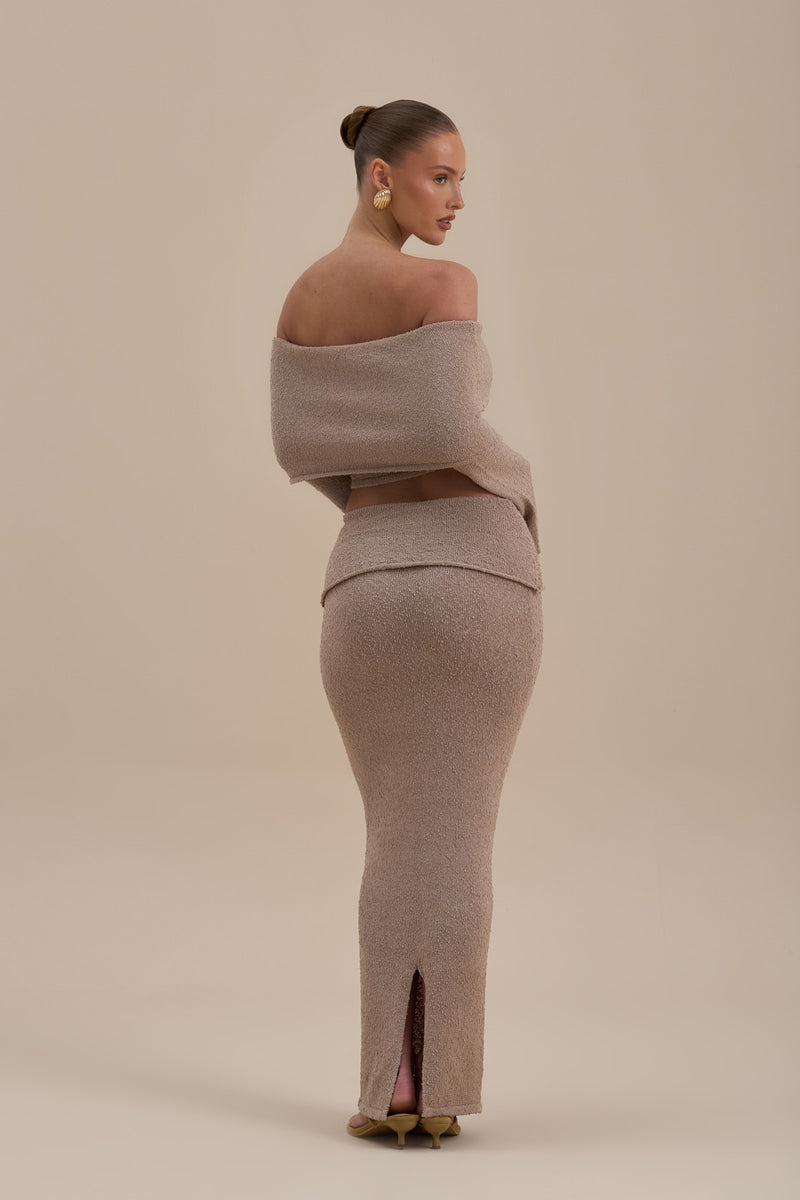 YASMIN BOUCLE KNIT CO-ORD | LATTE