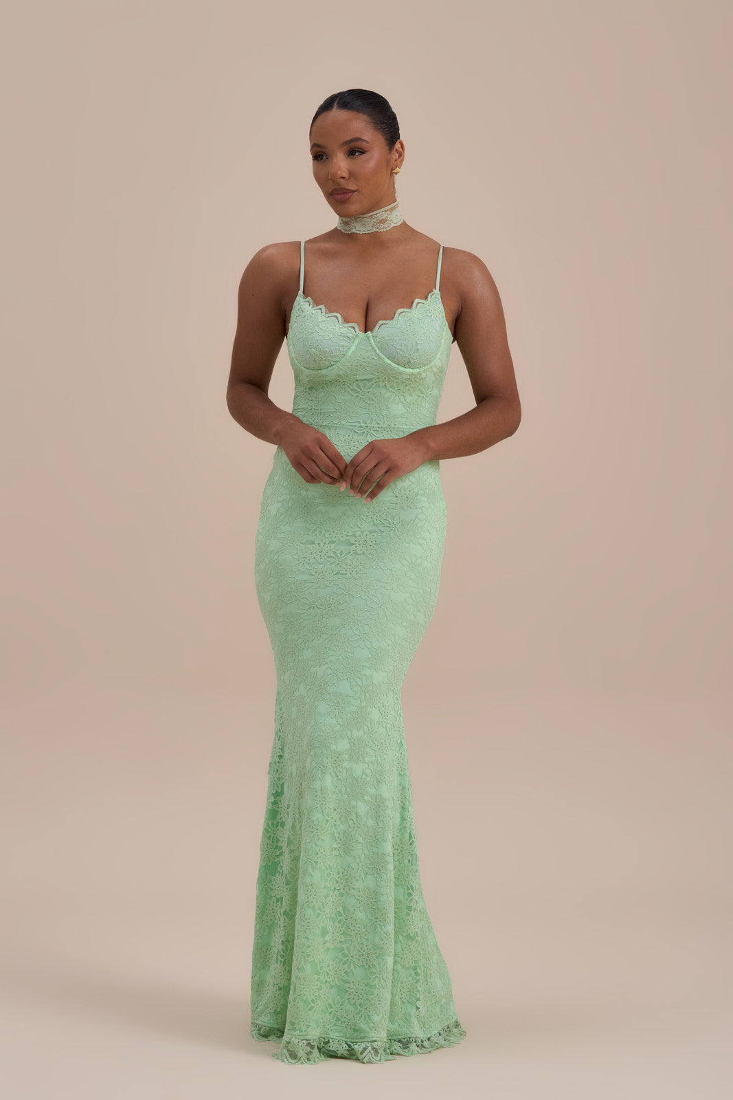 LEAH LACE MAXI DRESS | MINT