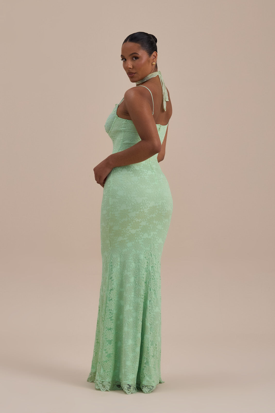 LEAH LACE MAXI DRESS | MINT