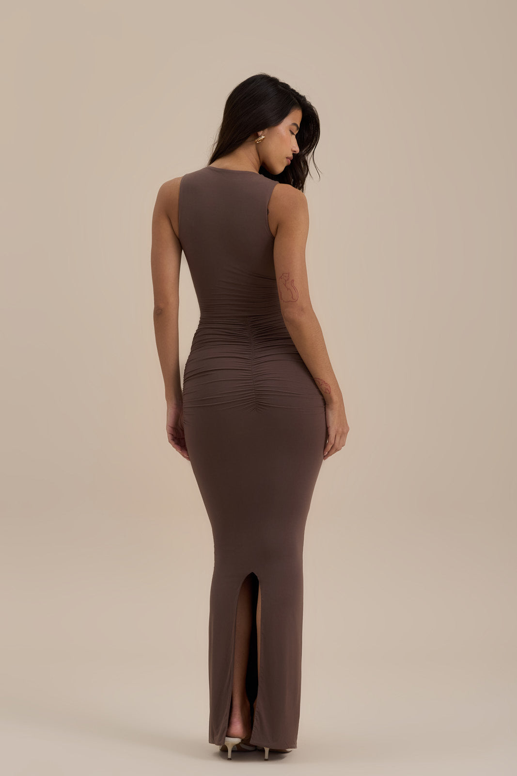 TATE SLEEVELESS MAXI DRESS | MOCHA MOUSSE