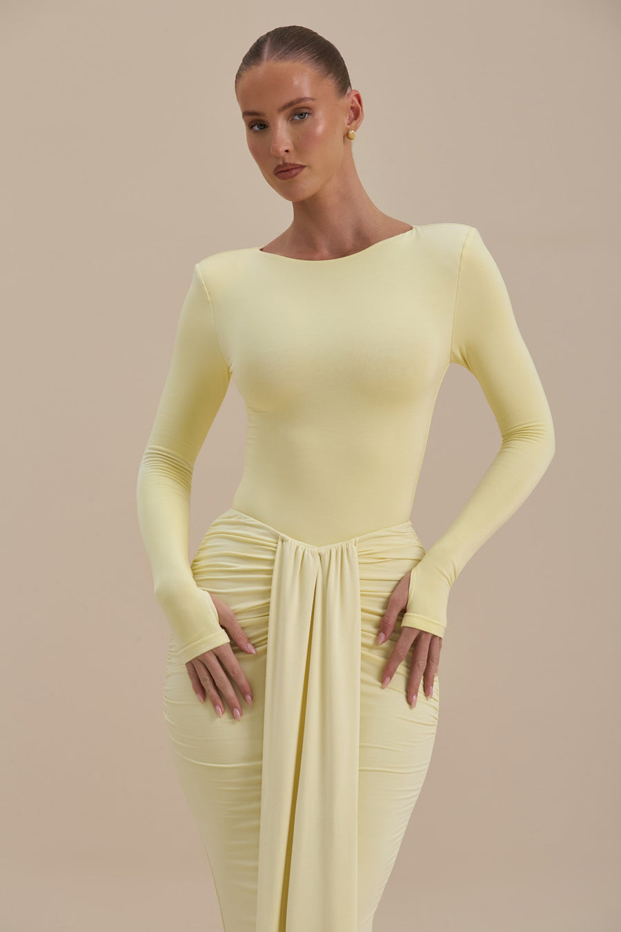 NARA LONG SLEEVE BODYSUIT | LEMON