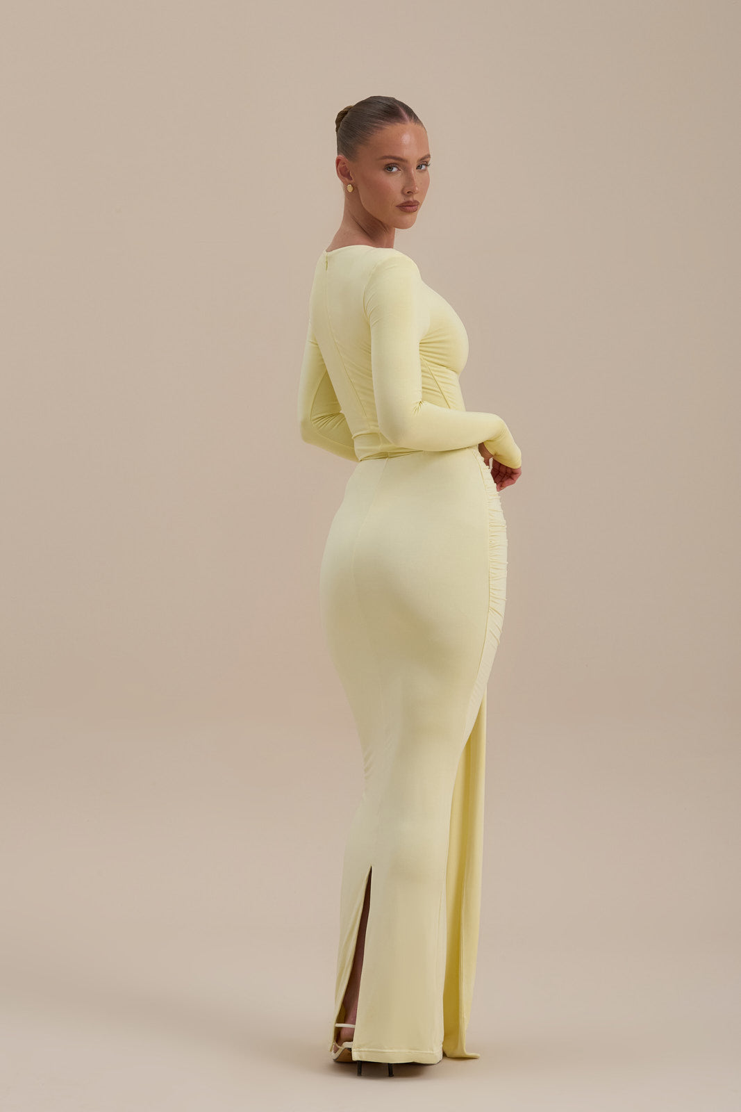 NARA DRAPE MAXI SKIRT | LEMON