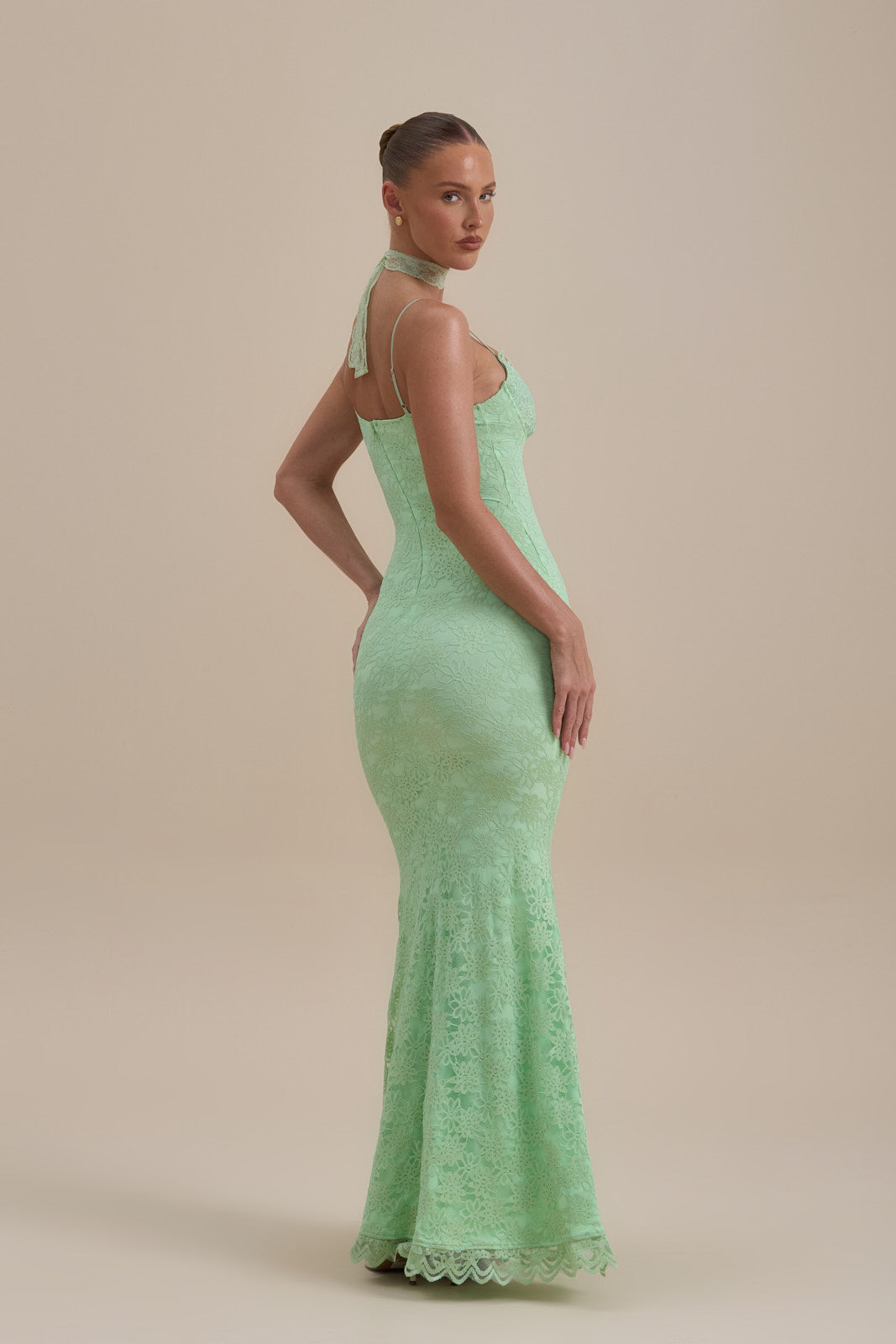 LEAH LACE MAXI DRESS | MINT