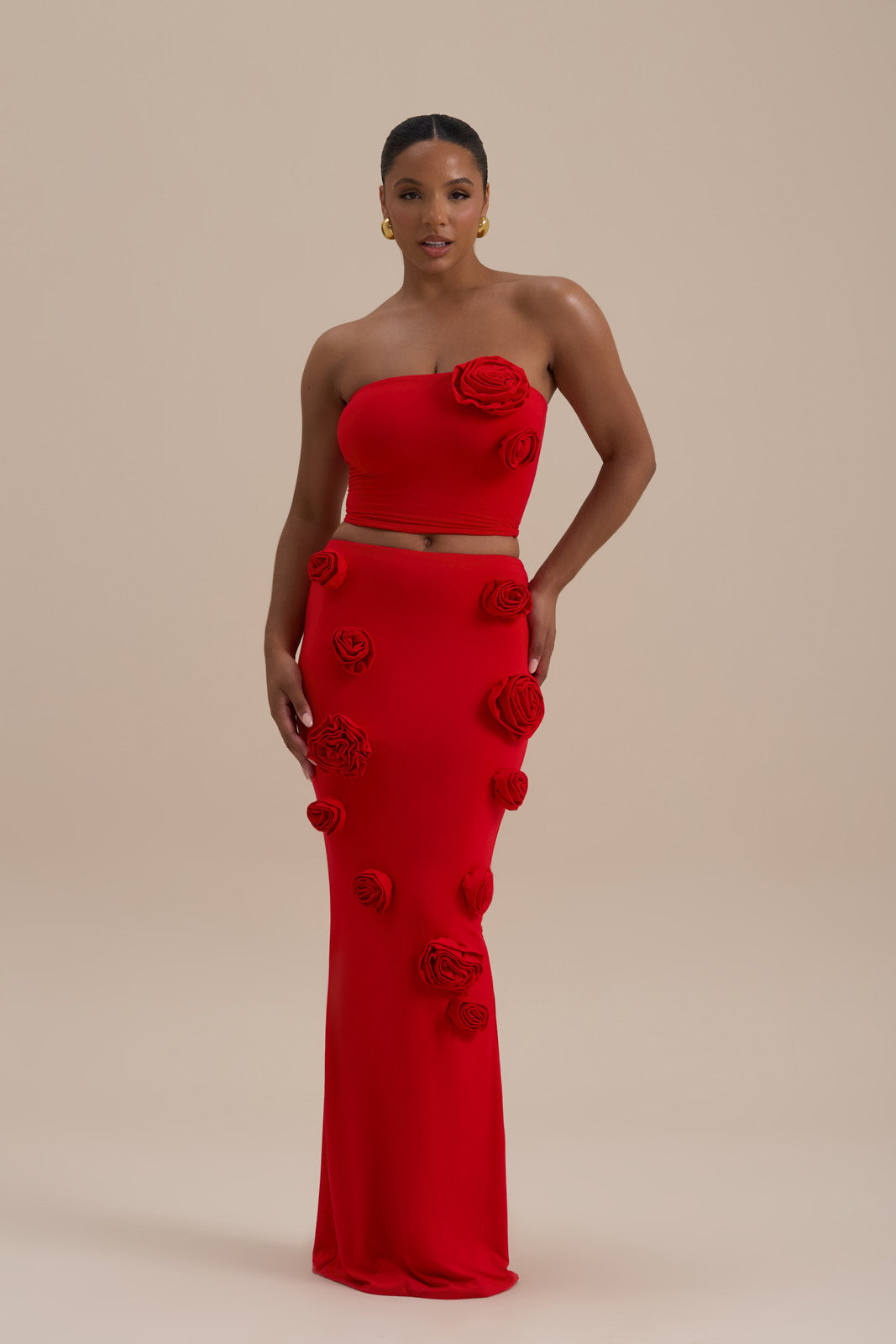 POSIE MAXI SKIRT | RED