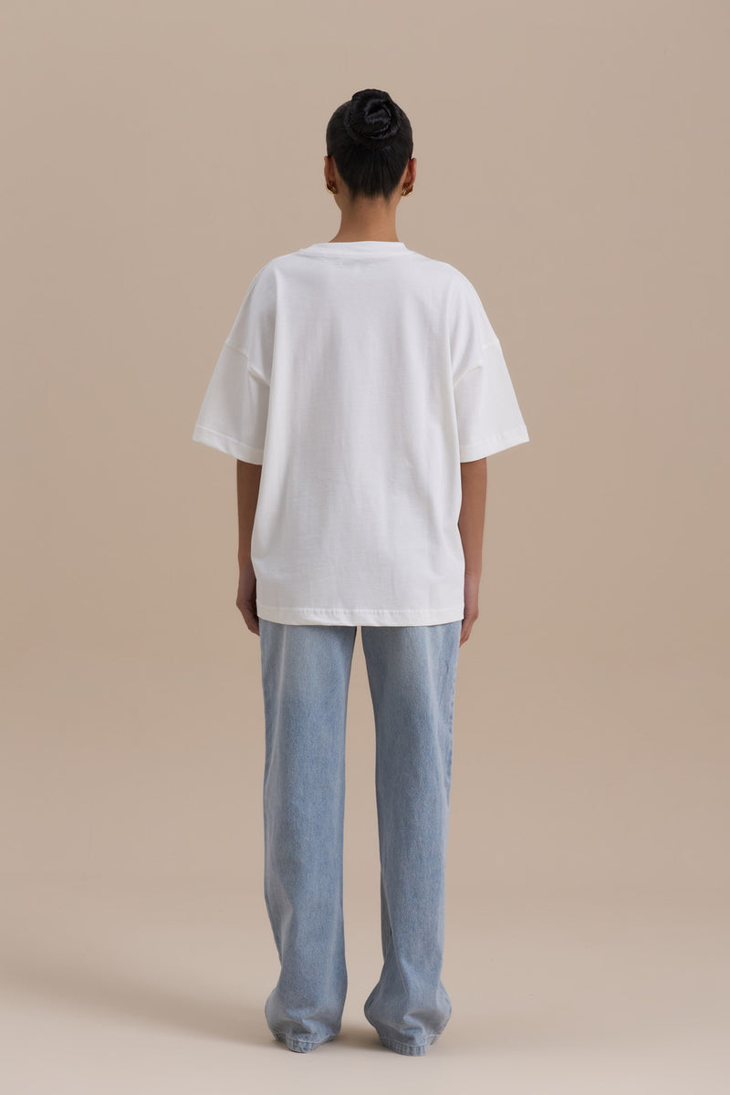 WANDER OVERSIZED T-SHIRT | WHITE + CHOCOLATE