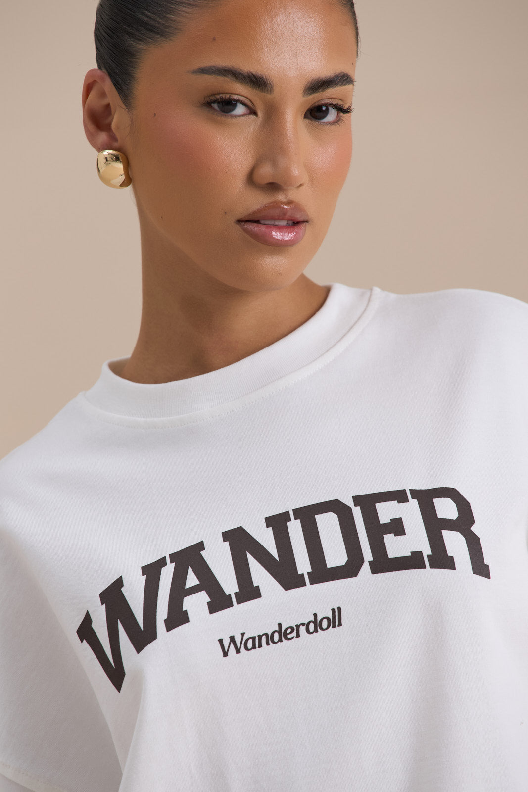 WANDER OVERSIZED T-SHIRT | WHITE + CHOCOLATE