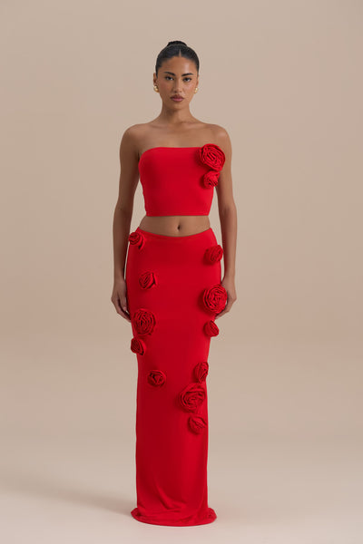 POSIE MAXI SKIRT | RED