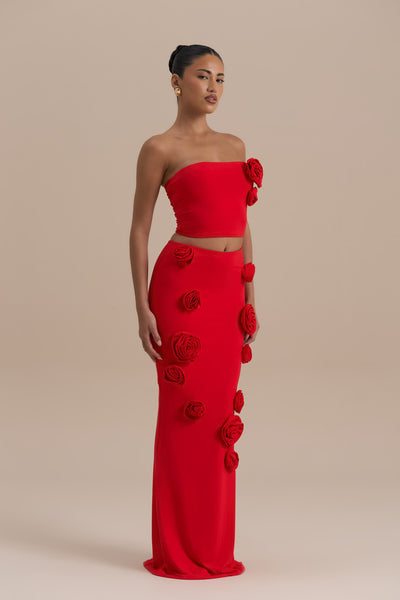 POSIE MAXI SKIRT | RED