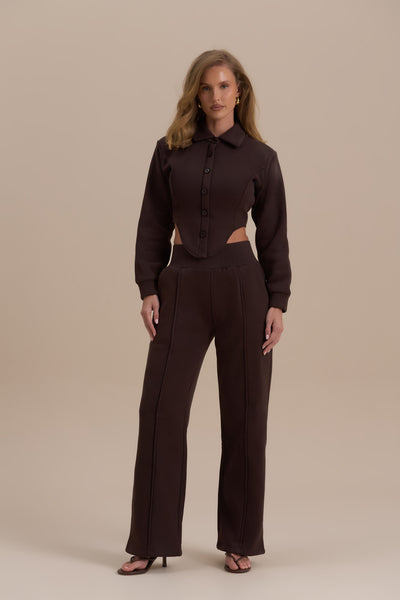 HATTIE CORSET SWEATSHIRT | CHOCOLATE