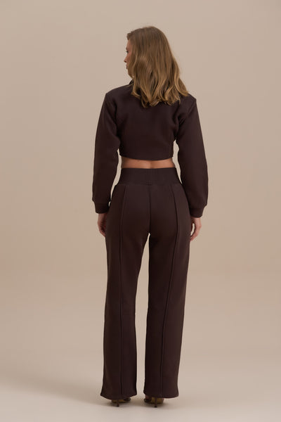 HATTIE CORSET SWEATSHIRT | CHOCOLATE
