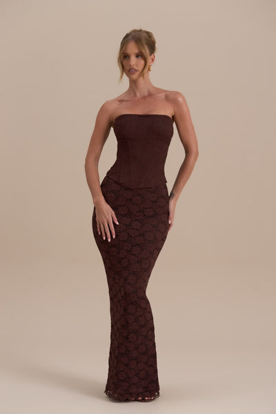 LACIE MAXI SKIRT | CHOCOLATE LACE