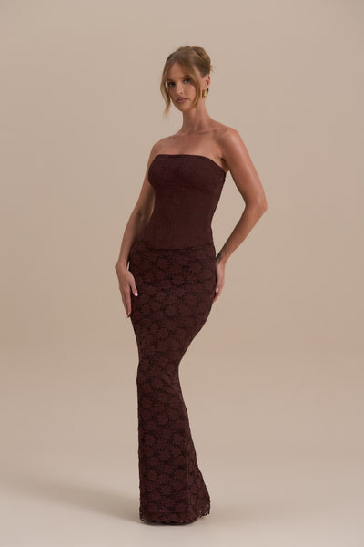 LACIE MAXI SKIRT | CHOCOLATE LACE