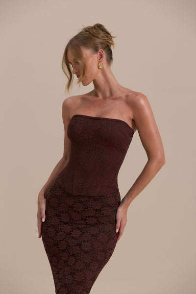 LACIE CORSET TOP | CHOCOLATE LACE