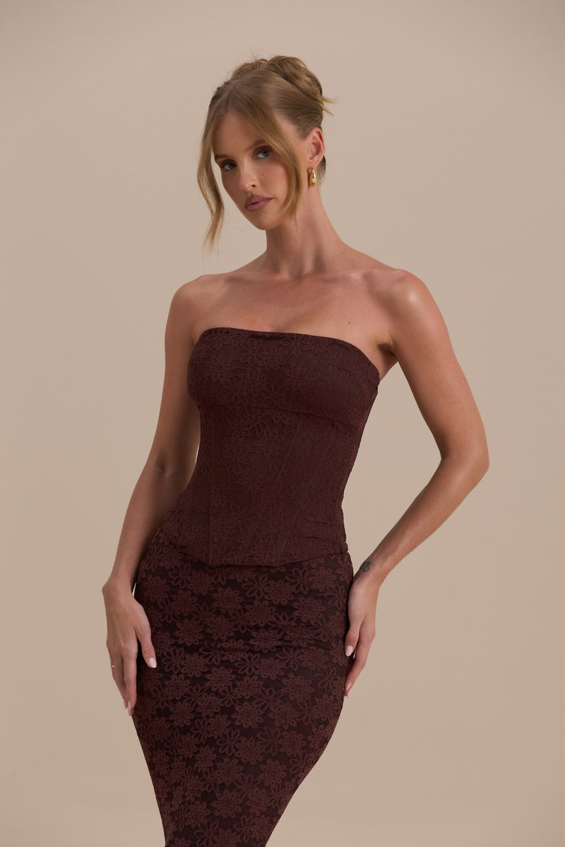 LACIE CORSET TOP | CHOCOLATE LACE