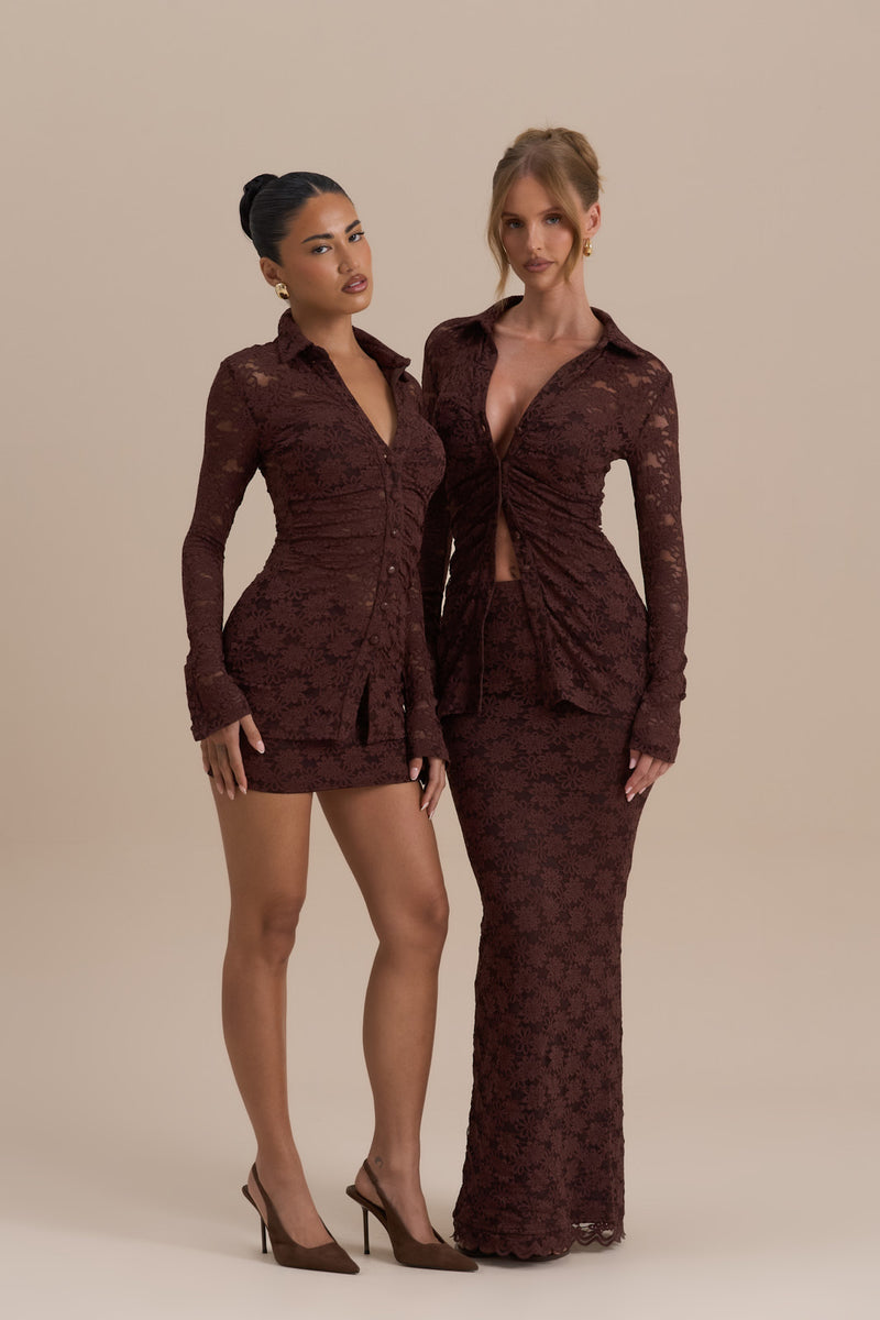 LACIE LONG SLEEVE SHIRT | CHOCOLATE LACE