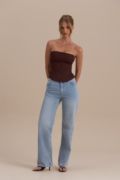 LACIE CORSET TOP | CHOCOLATE LACE