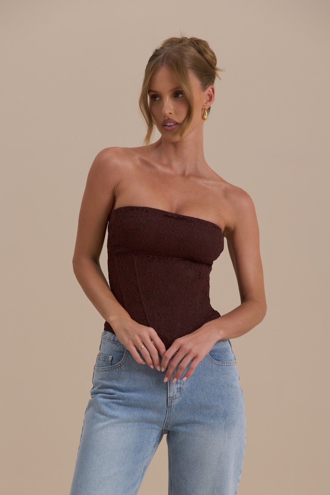 LACIE CORSET TOP | CHOCOLATE LACE