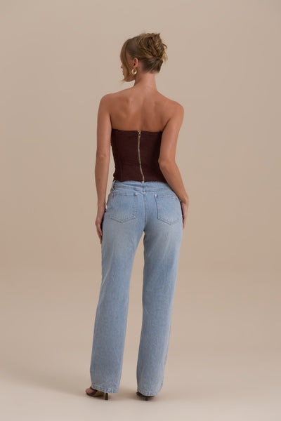 LACIE CORSET TOP | CHOCOLATE LACE