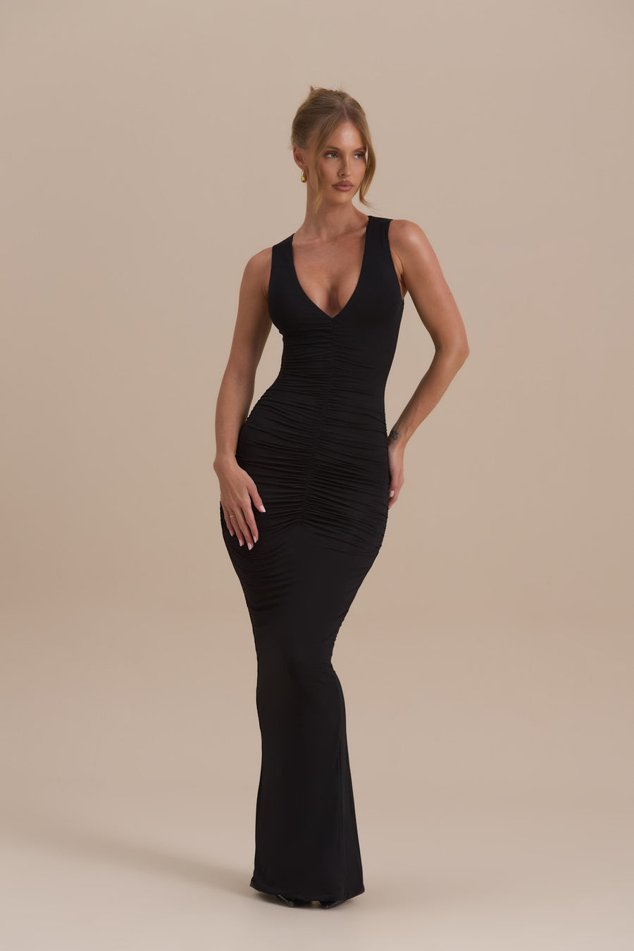 TATE SLEEVELESS MAXI DRESS | BLACK