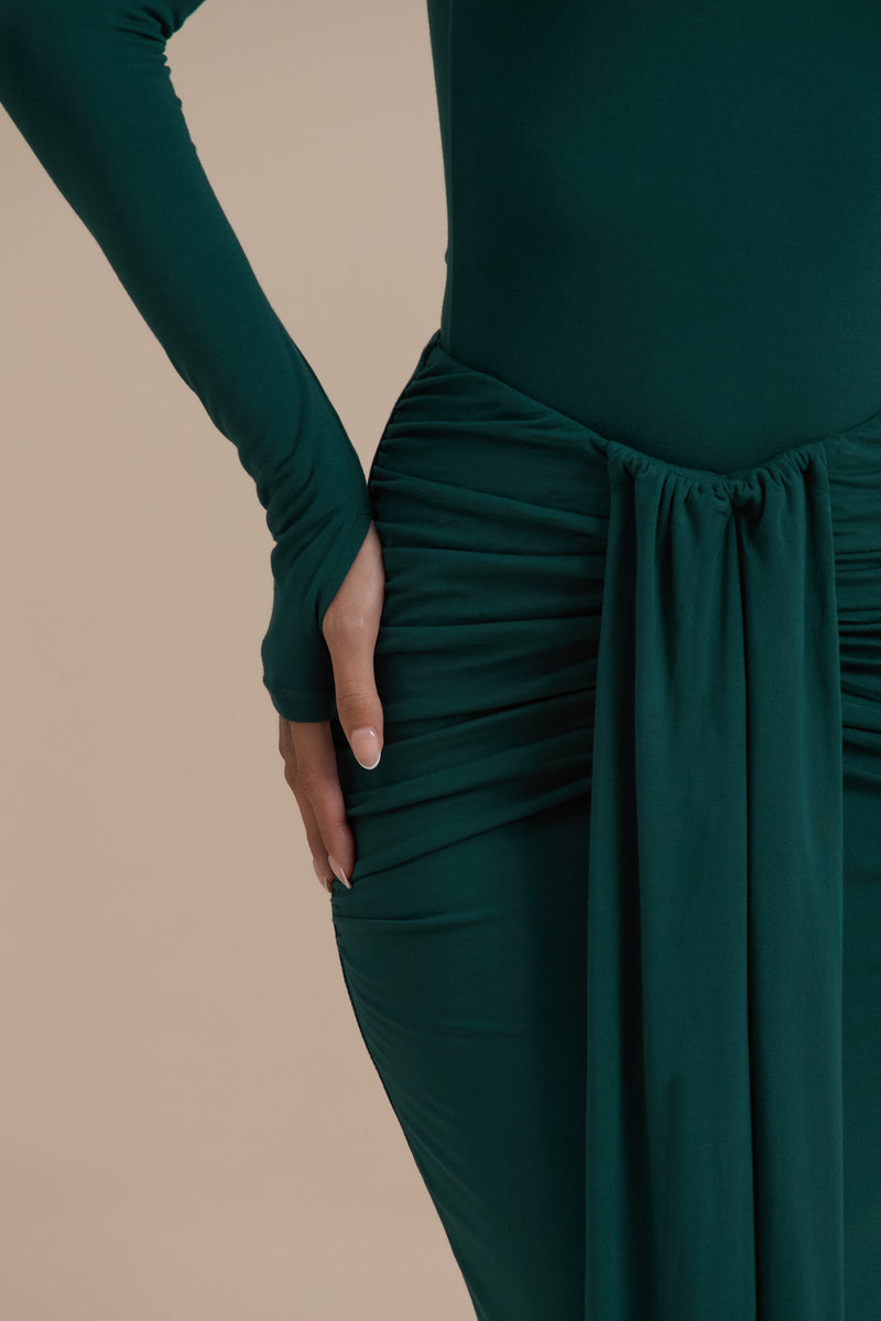 NARA HIGH NECK BODYSUIT | EMERALD