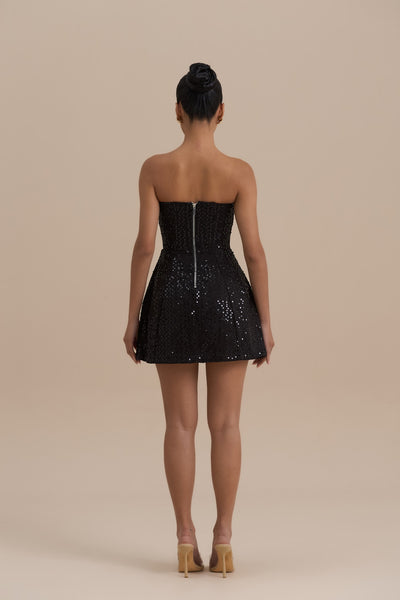 MAYA MINI DRESS | BLACK GLAZE
