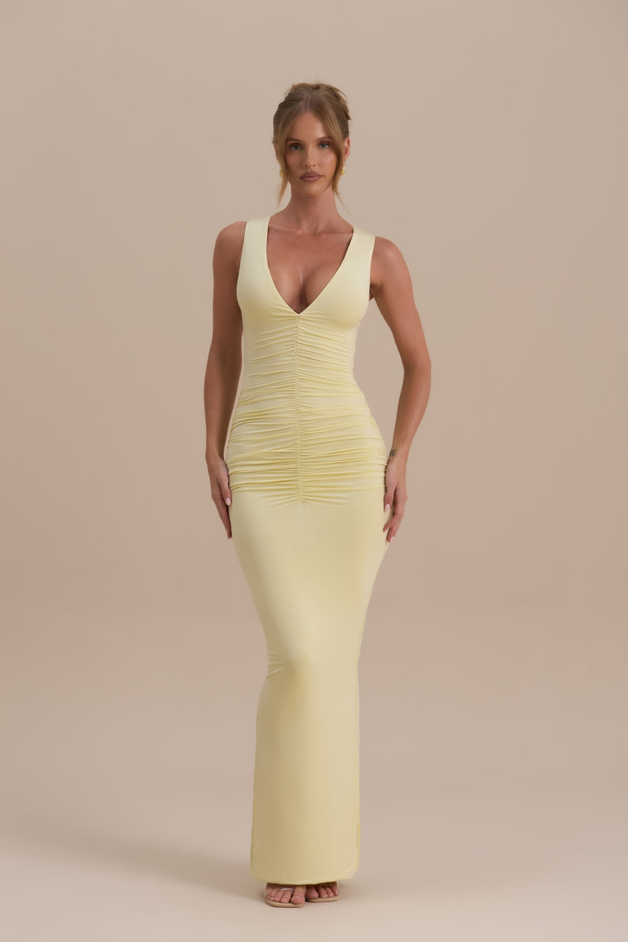 TATE SLEEVELESS MAXI DRESS | LEMON