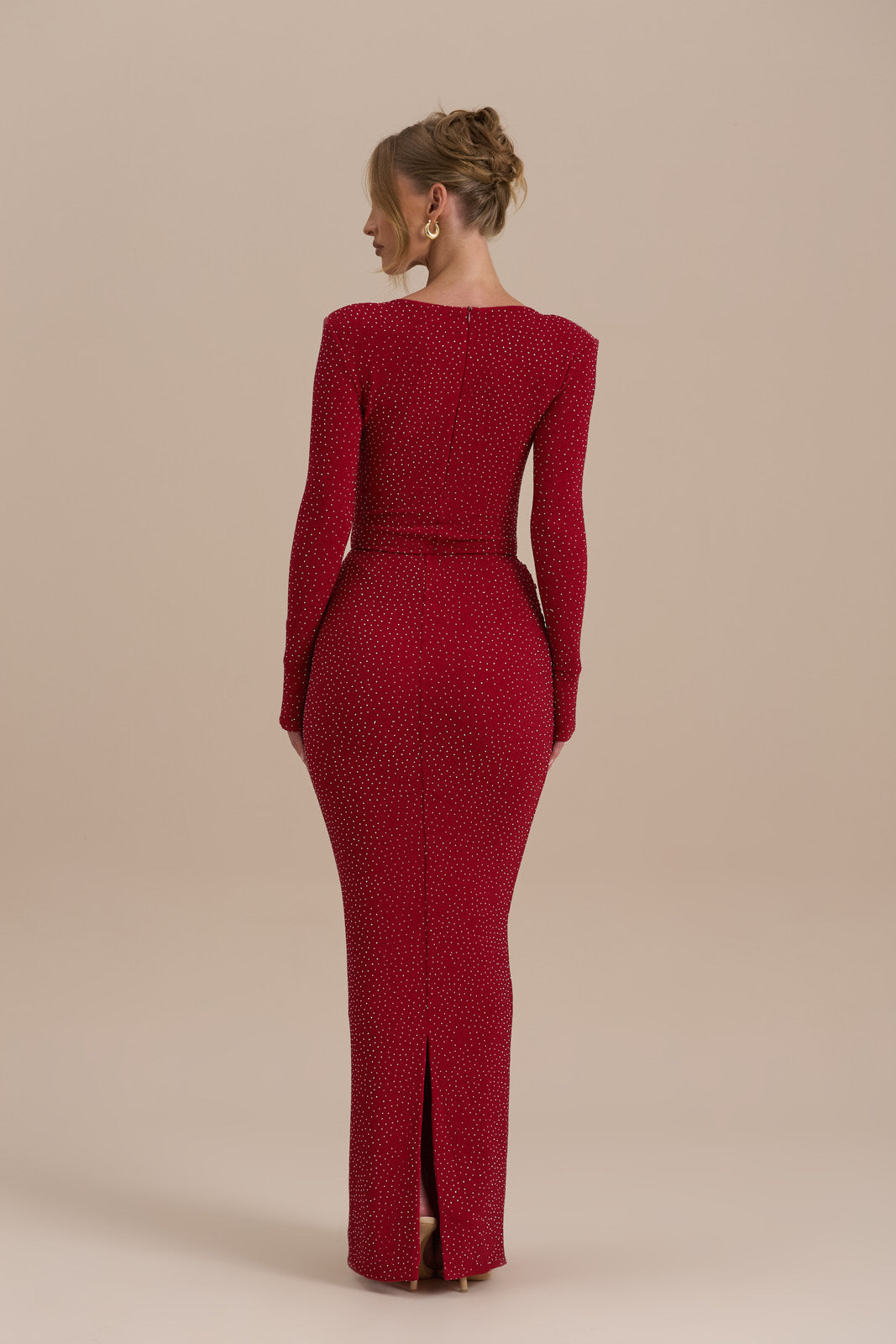 NARA DRAPE MAXI SKIRT | RED HOTFIX