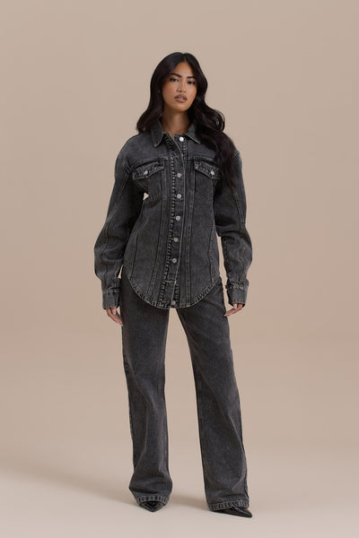 WANDER STRAIGHT LEG JEANS WITH ADJUSTABLE WAIST | DARK WASH DENIM