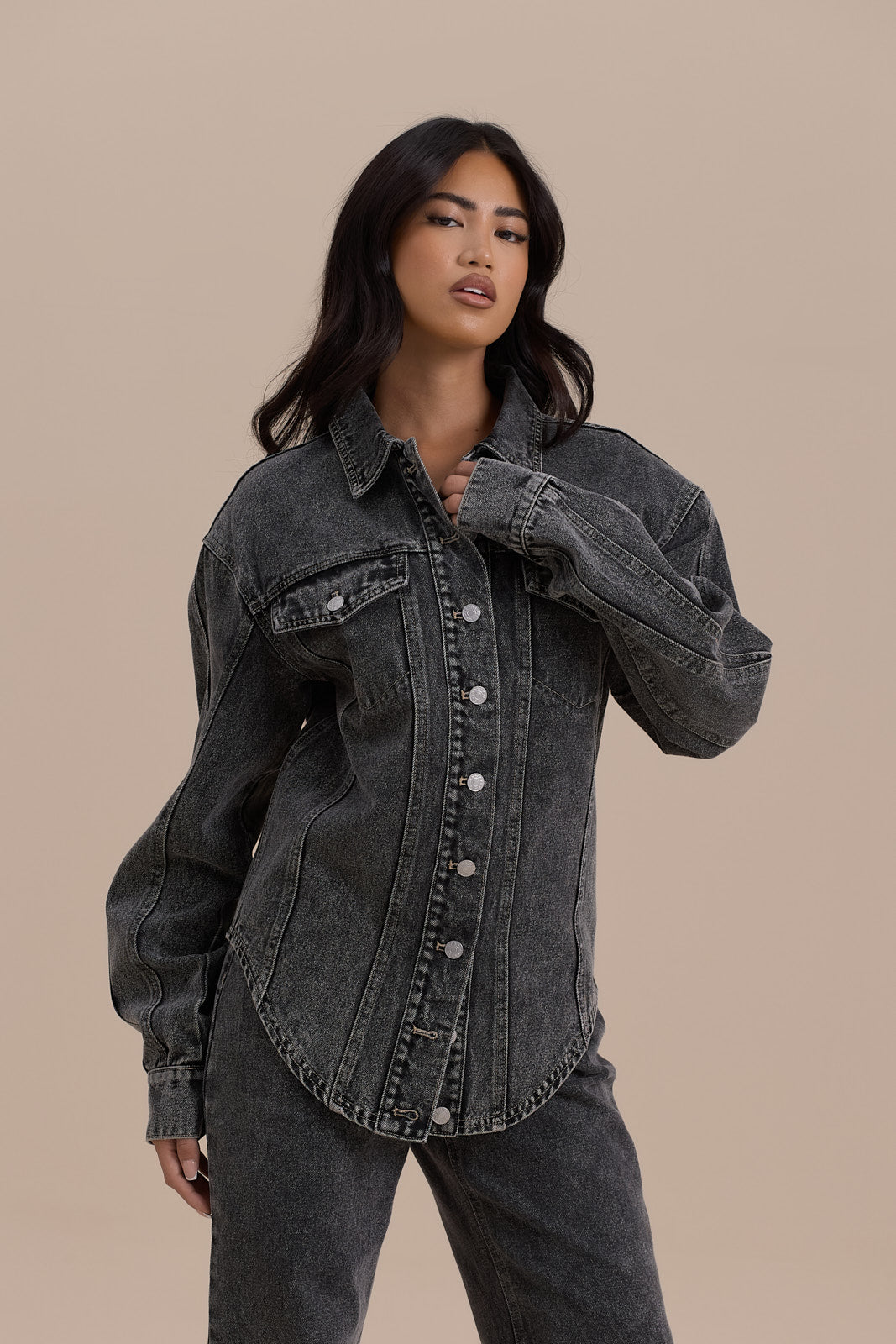 ALIX RELAXED FIT JACKET | DARK WASH DENIM