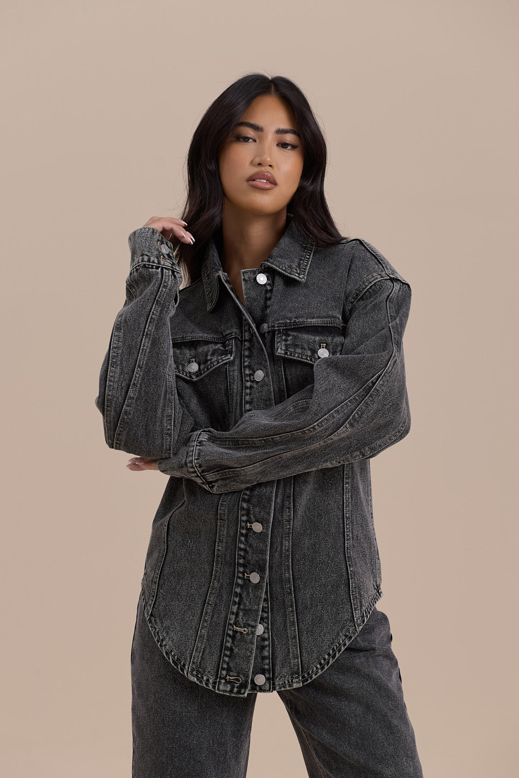 ALIX RELAXED FIT JACKET | DARK WASH DENIM