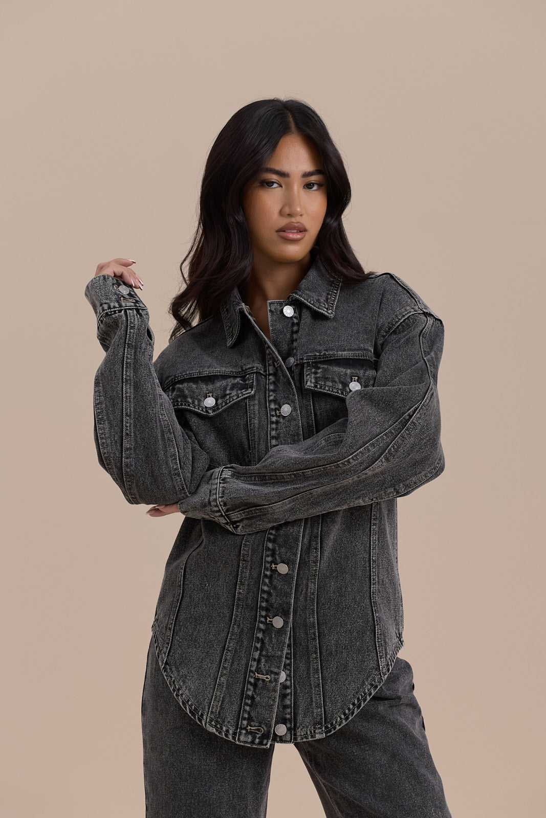 ALIX RELAXED FIT JACKET | DARK WASH DENIM