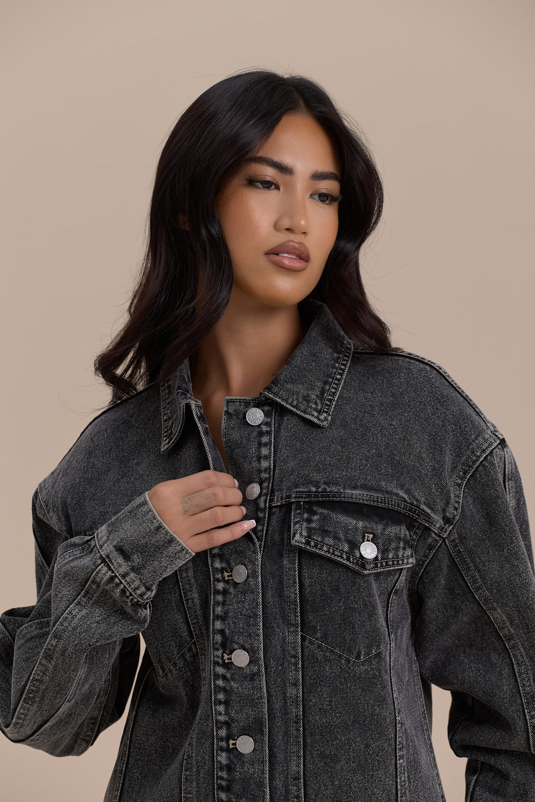 ALIX RELAXED FIT JACKET | DARK WASH DENIM