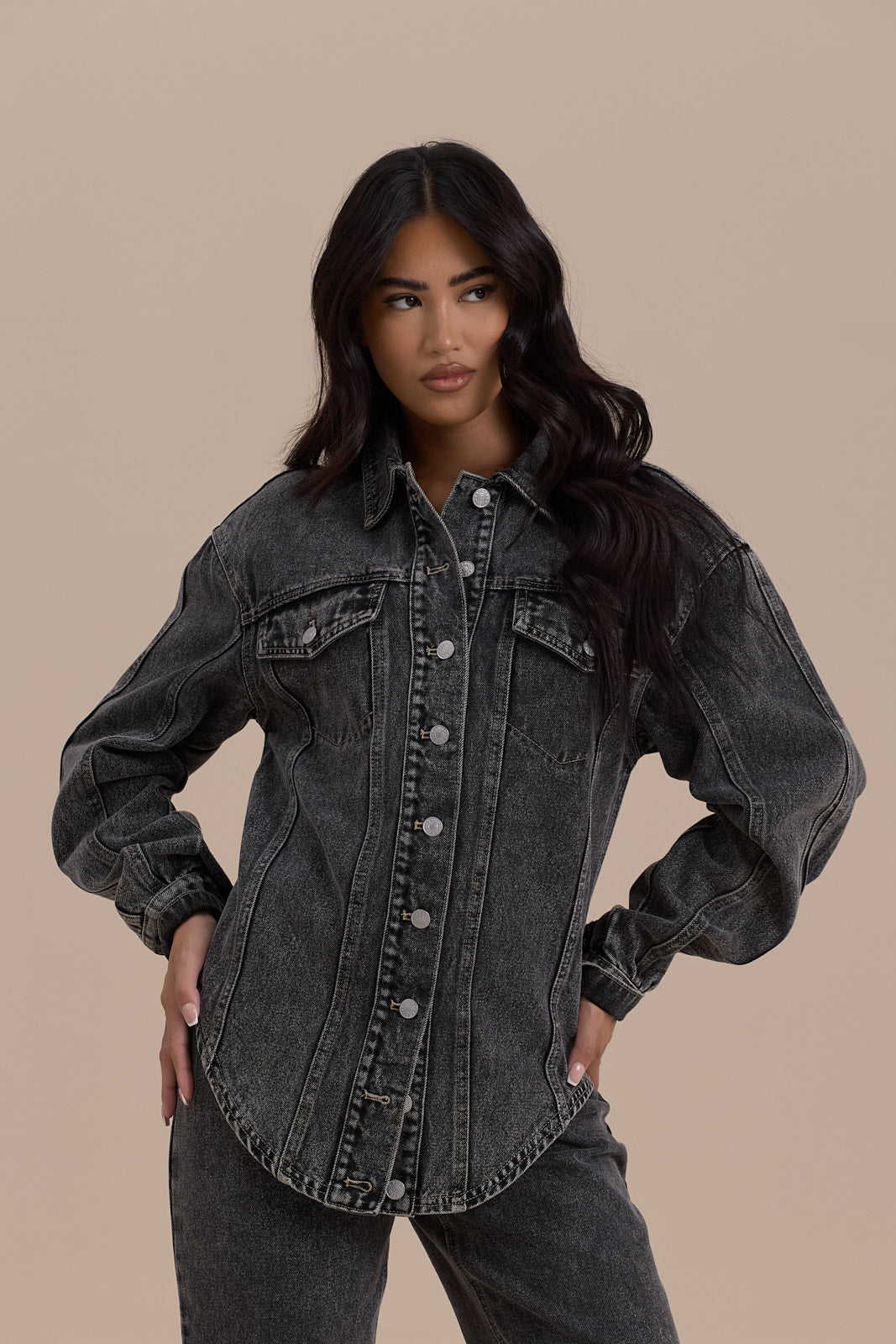ALIX RELAXED FIT JACKET | DARK WASH DENIM