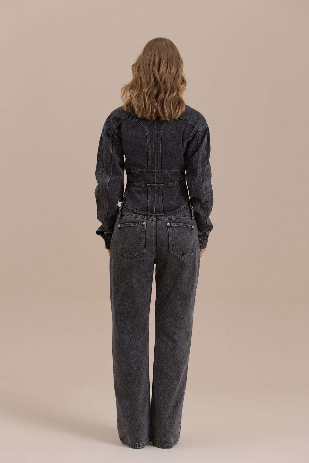 ALIX BUTTON UP CORSET JACKET | DARK WASH DENIM