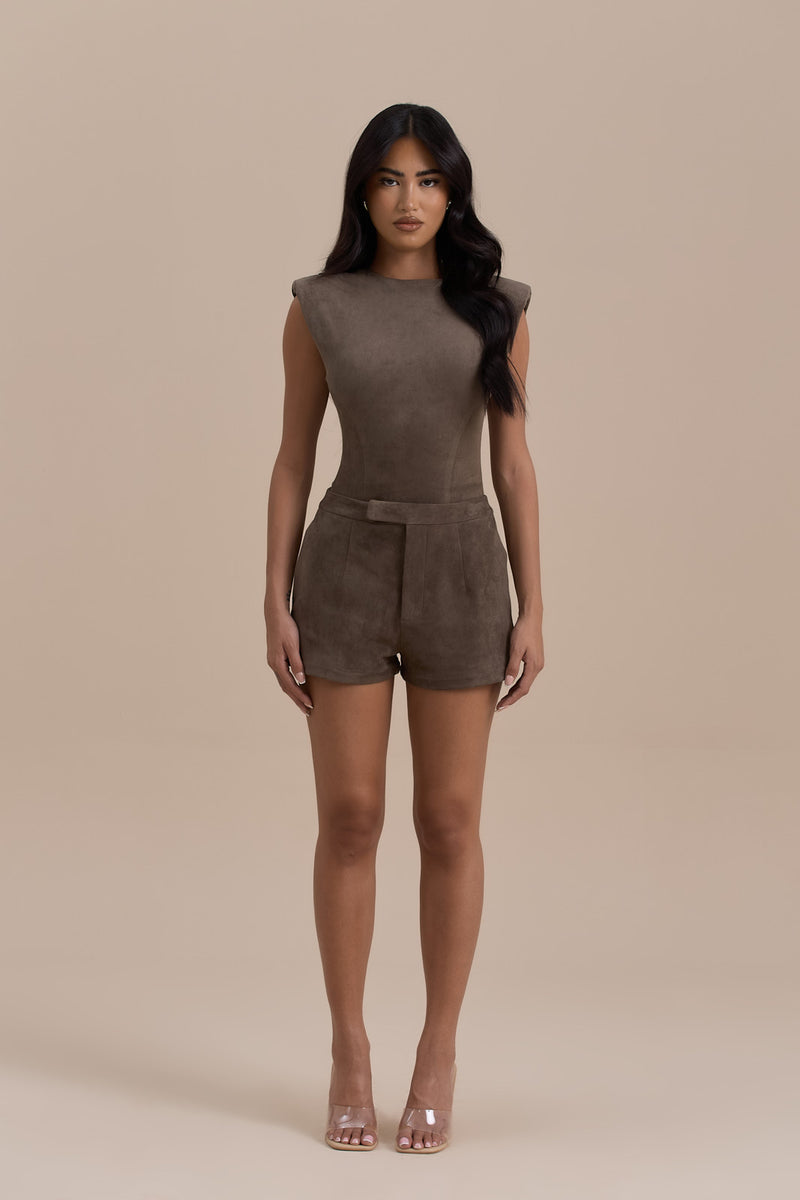 SUEDE SHORTS | DARK TAUPE